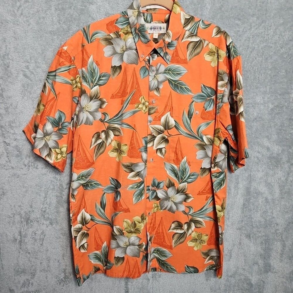 Campia Moda hawaiian shirt Men's Med Vintage Cotton floral tropical Made in Kore